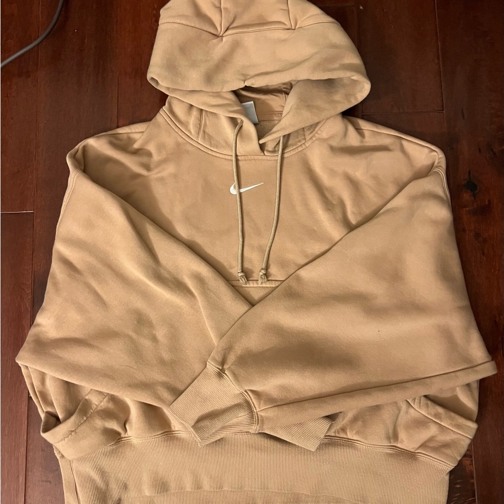 NIKE Sportswear Phoenix Fleece Women's Over-Oversized Pullover Hoodie Tan Size S
